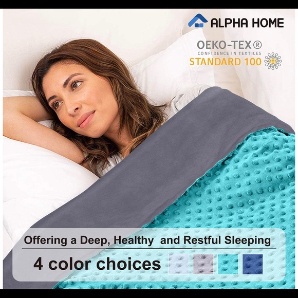 alpha home Bedding 5 Pound Twin Size Weighted Blanket W Duvet Cover